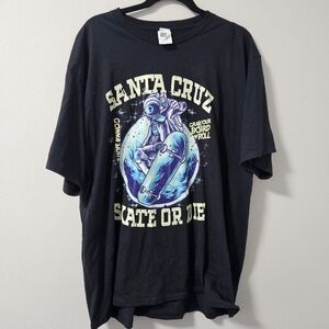 Santa Cruz Mens 100% Cotton Black Short Sleeve Graphic Tee